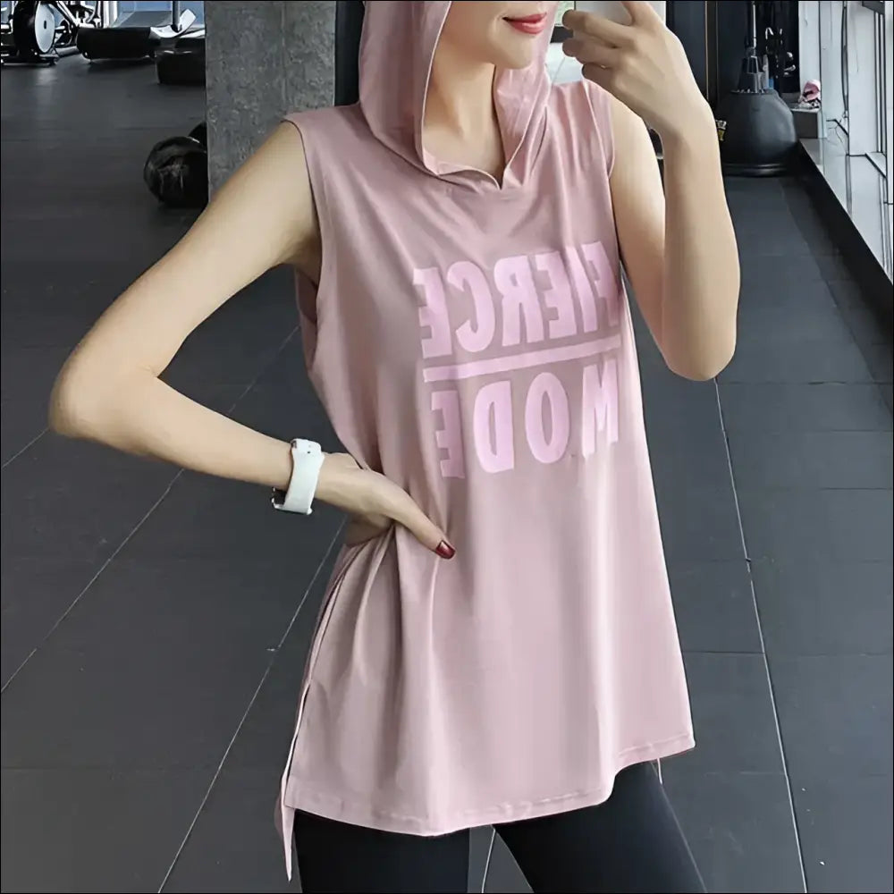 1-Sleeve Yoga Sports T-Shirt – Quick-Drying Summer Fitness Top - 224 vest hooded brown / XL [recommended 60.00 kg-72.50