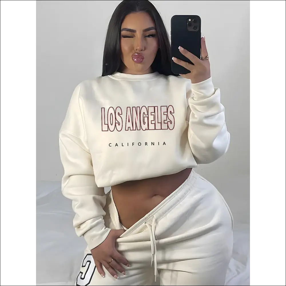 Blessyuki Plus Size Letter Printed Hoodies for Women