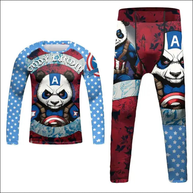 Kids’ MMA Rashguard Set – Compression T-shirt & Shorts for Combat Sports - K / 6 years