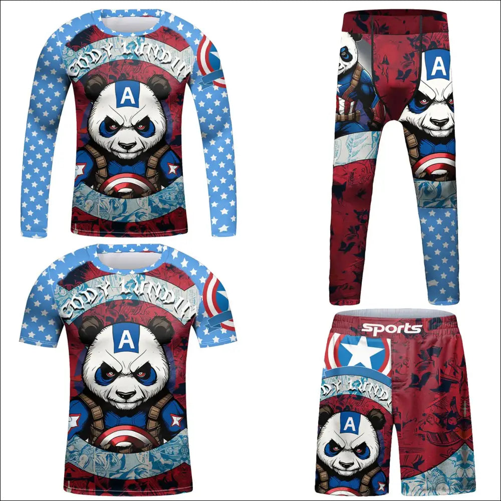 Kids’ MMA Rashguard Set – Compression T-shirt & Shorts for Combat Sports