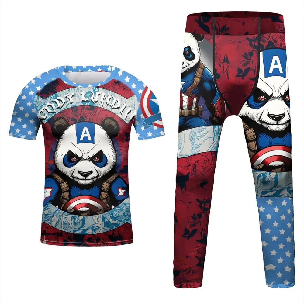 Kids’ MMA Rashguard Set – Compression T-shirt & Shorts for Combat Sports