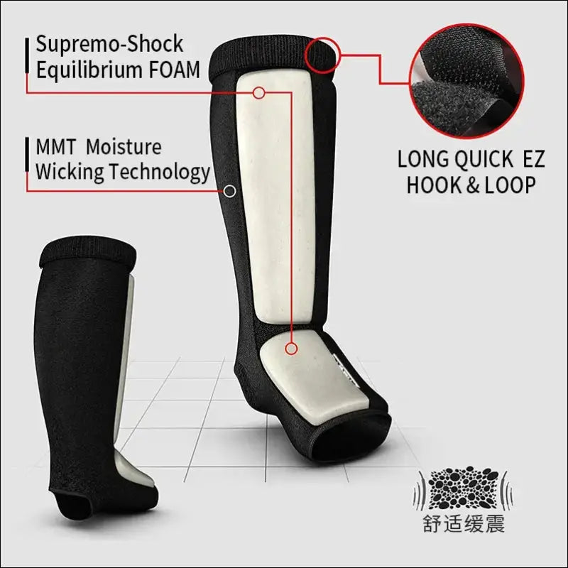 MMA Leg Foot Guards | Kick Boxing Protector | FIVING Instep Pads | Muay Thai - mma gear boxing gear