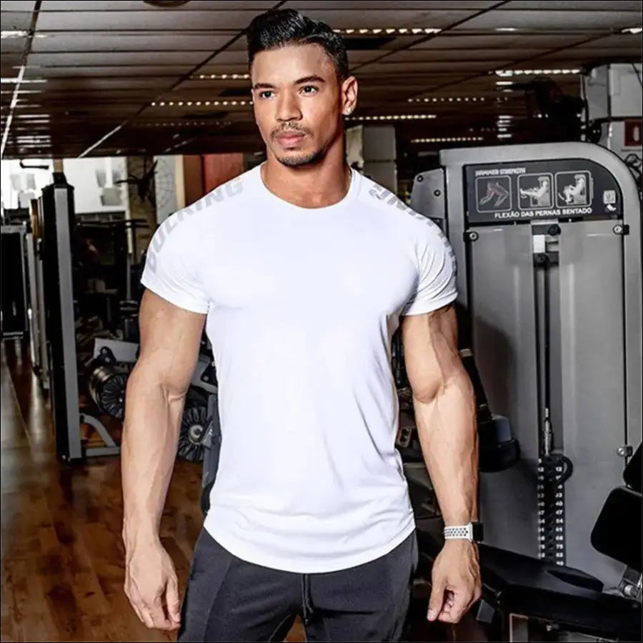 Quick Dry T-Shirt | Men’s Quick Dry Compression Shirt - White / M - mens tshirt,