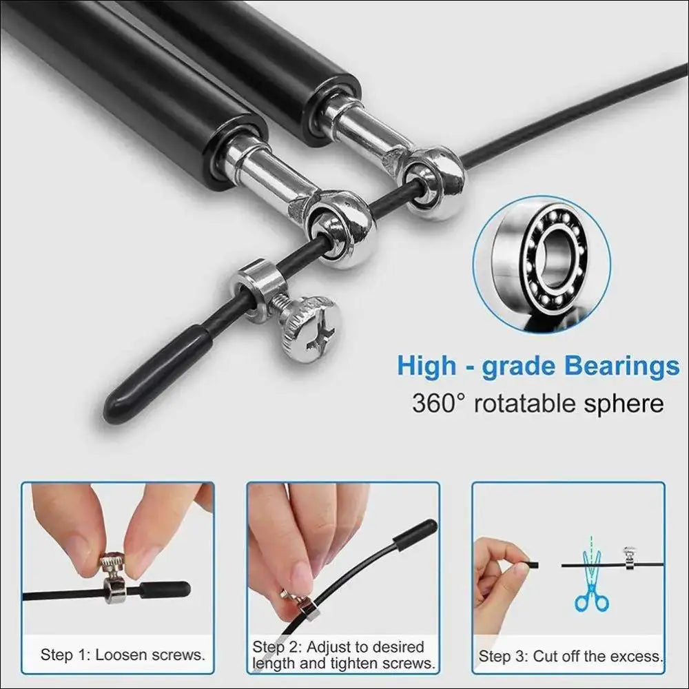 Speed Jump Rope for Fitness and Boxing Training - Adjustable for Kids and Adults - mma gear boxing gear