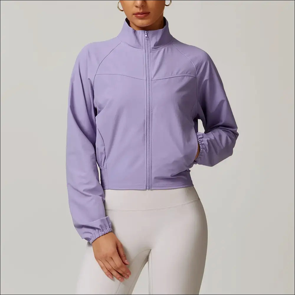 Stand-Up Collar Thin Windproof Sports Jacket – Quick-Dry Slim Fit