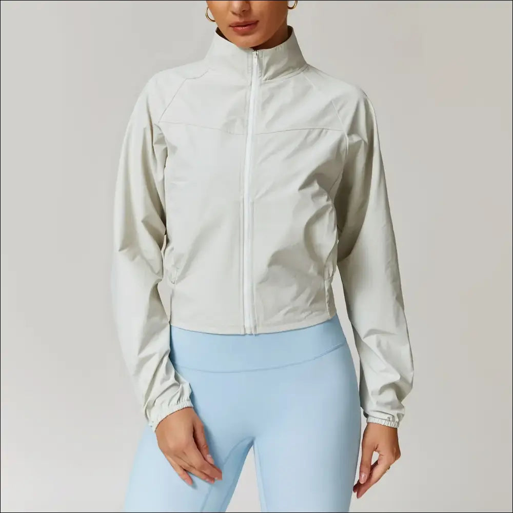 Stand-Up Collar Thin Windproof Sports Jacket – Quick-Dry Slim Fit