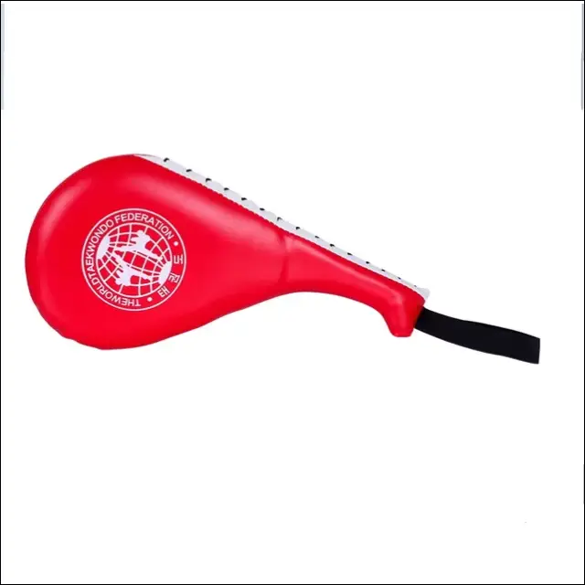 Taekwondo Kick Pad – Leather Target for Martial Arts Training - Red