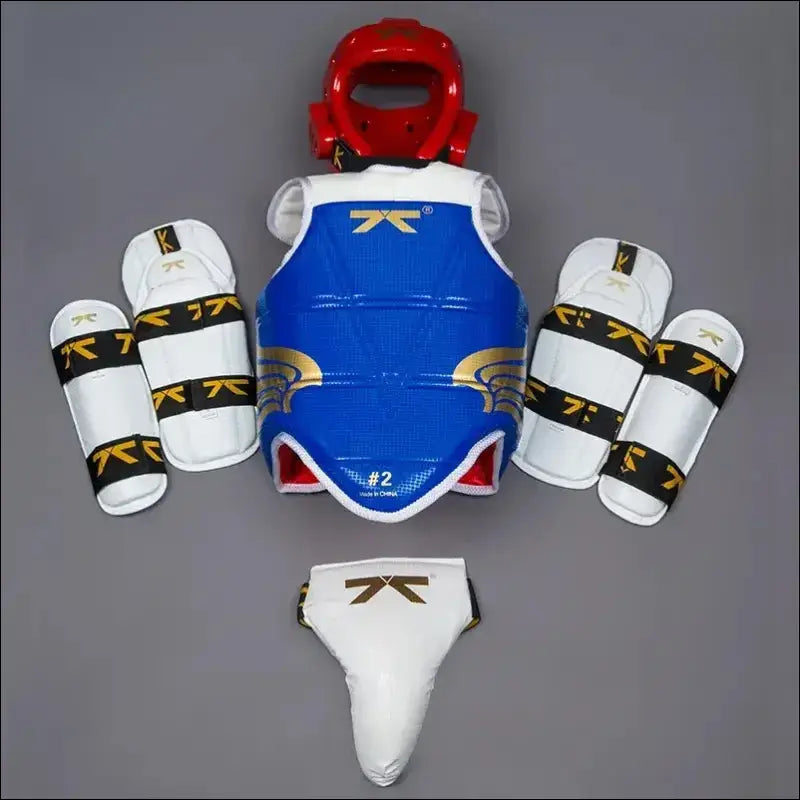 Taekwondo Protectors Suite - Helmet Chest Shin Arm Guards for Kids - 5-Piece - Kids