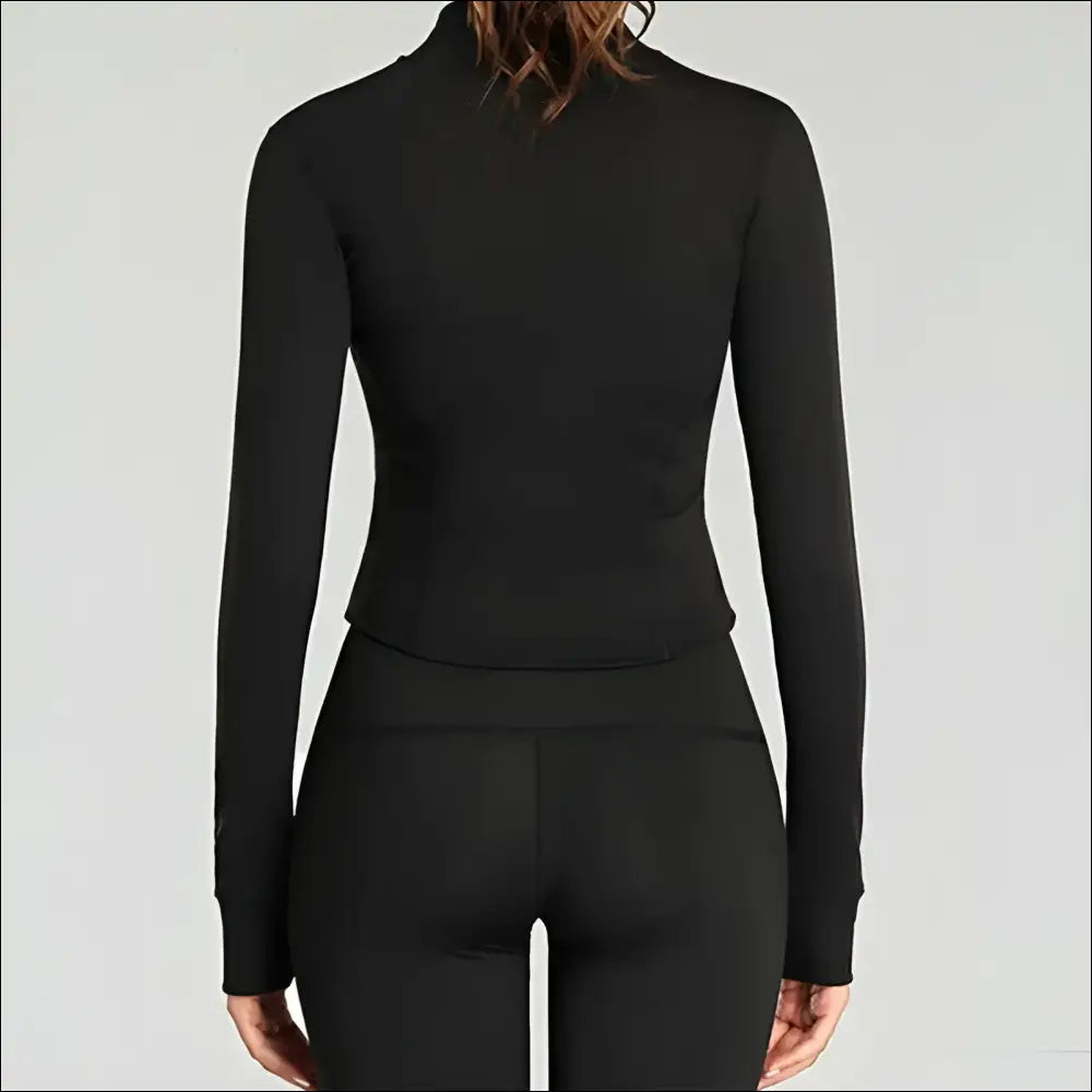 Women’s Tracksuit Jacket – Slim-Fit Long-Sleeved Fitness Coat