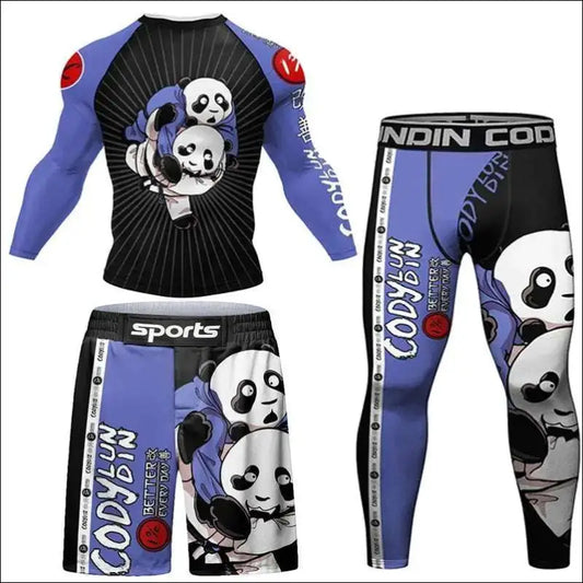 BJJ Rash Guard & MMA T-Shirt + Pants Shorts Set