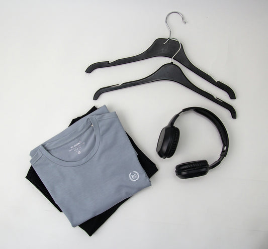 a pair of headphones, a t - shirt, and a pair of head