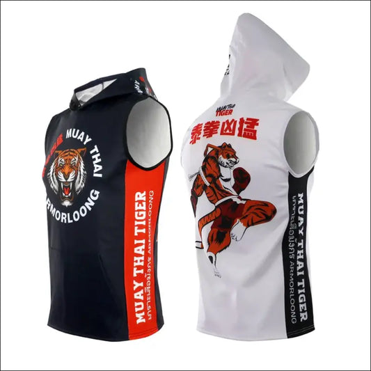 Tiger Muay Thai Boxing Hoodie - Sleeveless Hooded Top