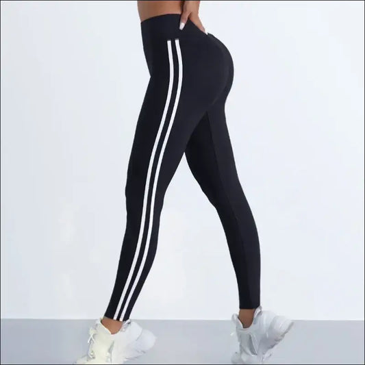 Women Striped Slim High Waisted Sports Pants | Gym & Yoga Leggings