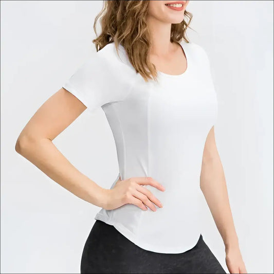 Women Yoga Tops Breathable Sport Fitness Workout Running Yoga Top Quick Dry Short Sleeve Gym T Shirt
