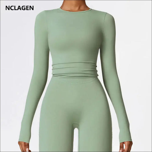 Women’s Long-Sleeve Yoga Top – Breathable Quick-Dry Fitness Shirt