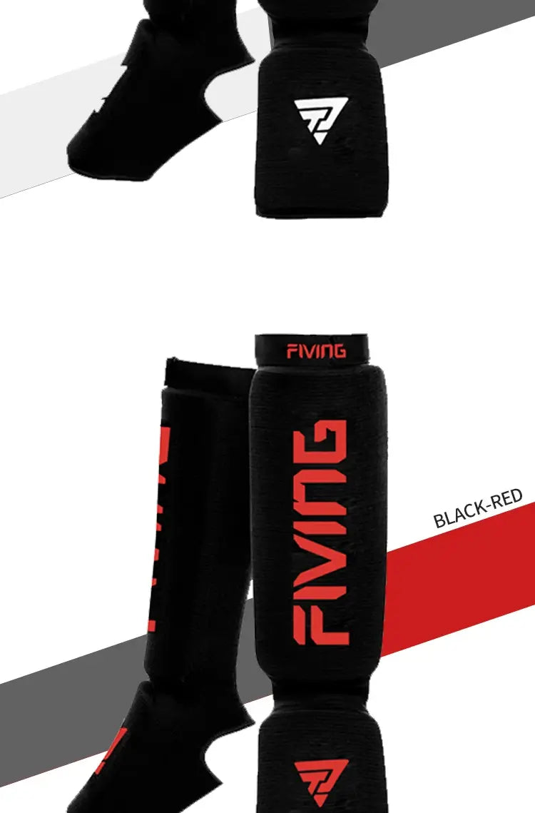 MMA Leg Foot Guards | Kick Boxing Protector | FIVING Instep Pads | Muay Thai