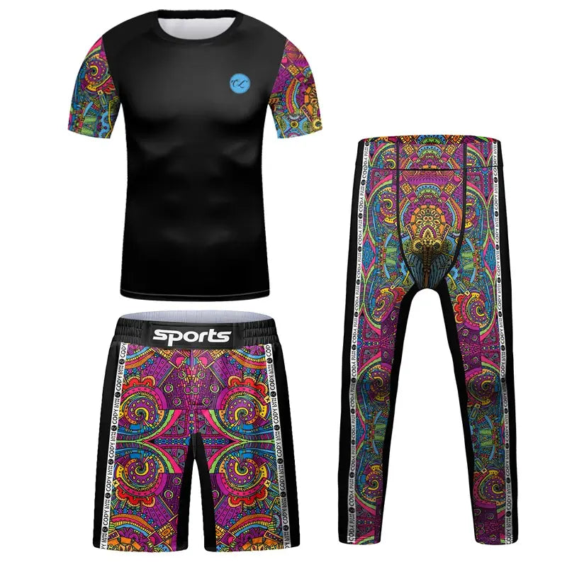 Kids Martial Arts Rash Guard Set - Jiu Jitsu MMA Muay Thai