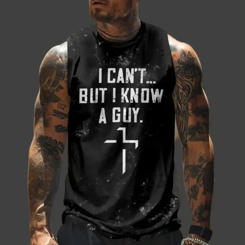 Men’s 3D Cross Tank Top by Savage Combat – sleeveless tactical gym tank with bold graphic for MMA, fitness, and streetwear drops