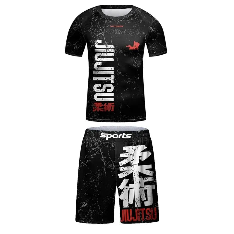 MMA Rash Guard Set - Kids 3D Combat Rash Guard Set