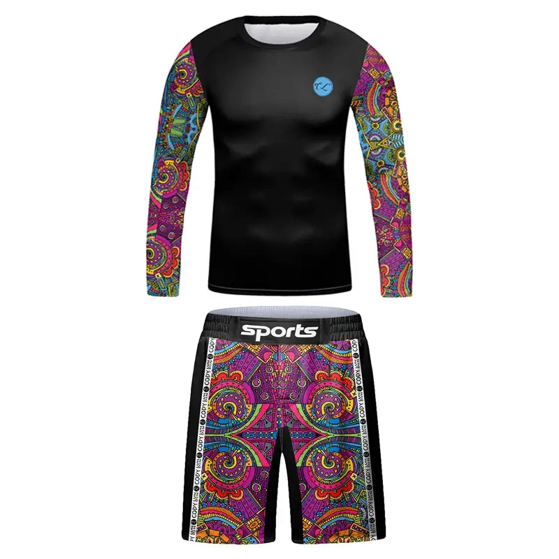 Kids Martial Arts Rash Guard Set - Jiu Jitsu MMA Muay Thai