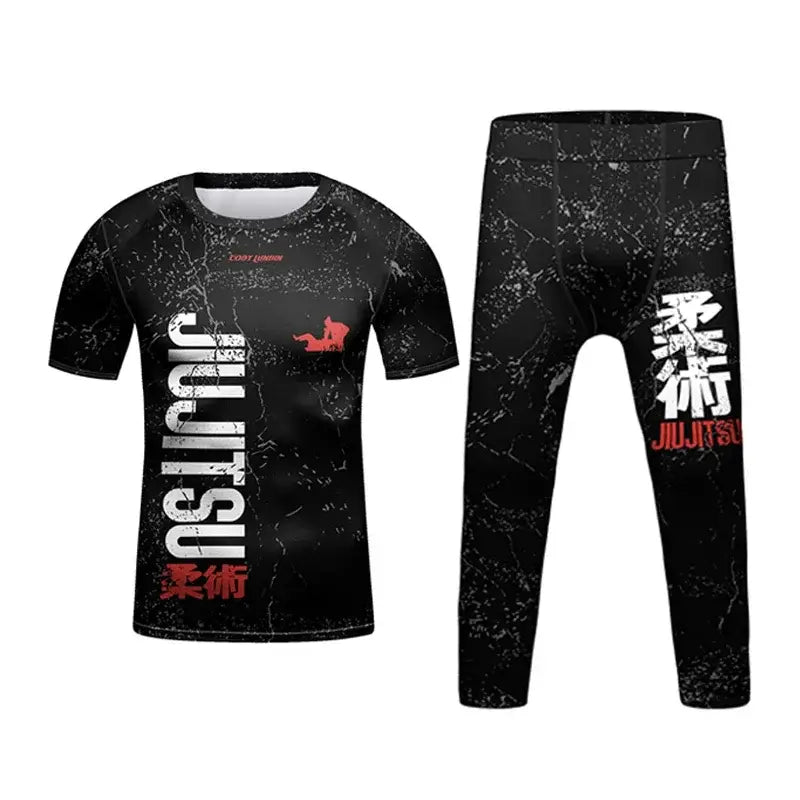MMA Rash Guard Set - Kids 3D Combat Rash Guard Set