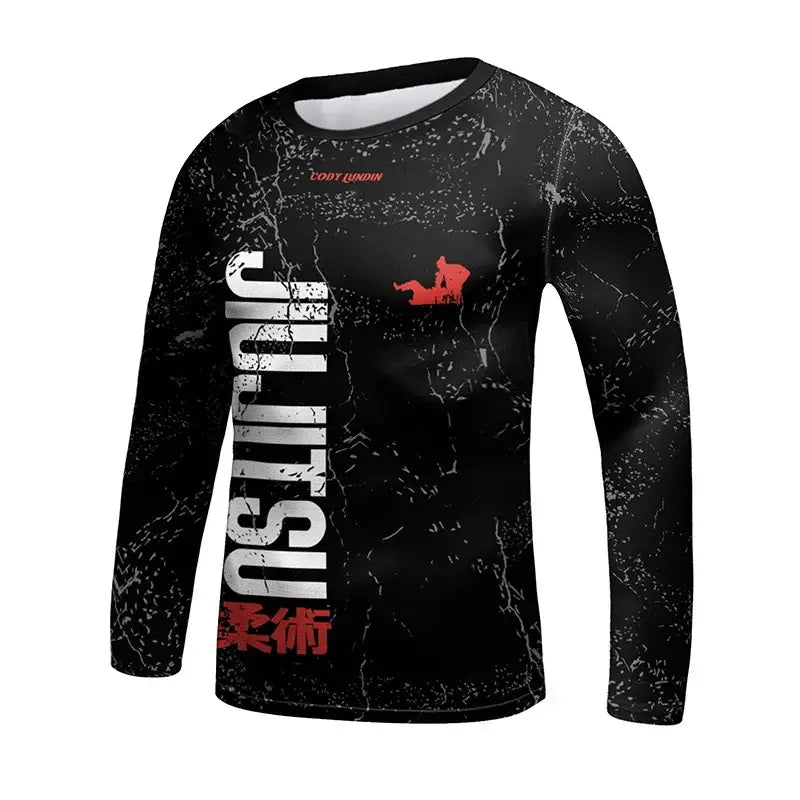 MMA Rash Guard Set - Kids 3D Combat Rash Guard Set