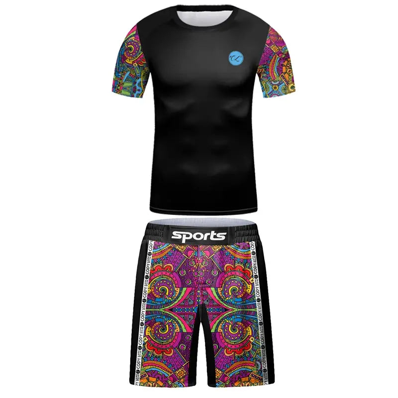 Kids Martial Arts Rash Guard Set - Jiu Jitsu MMA Muay Thai