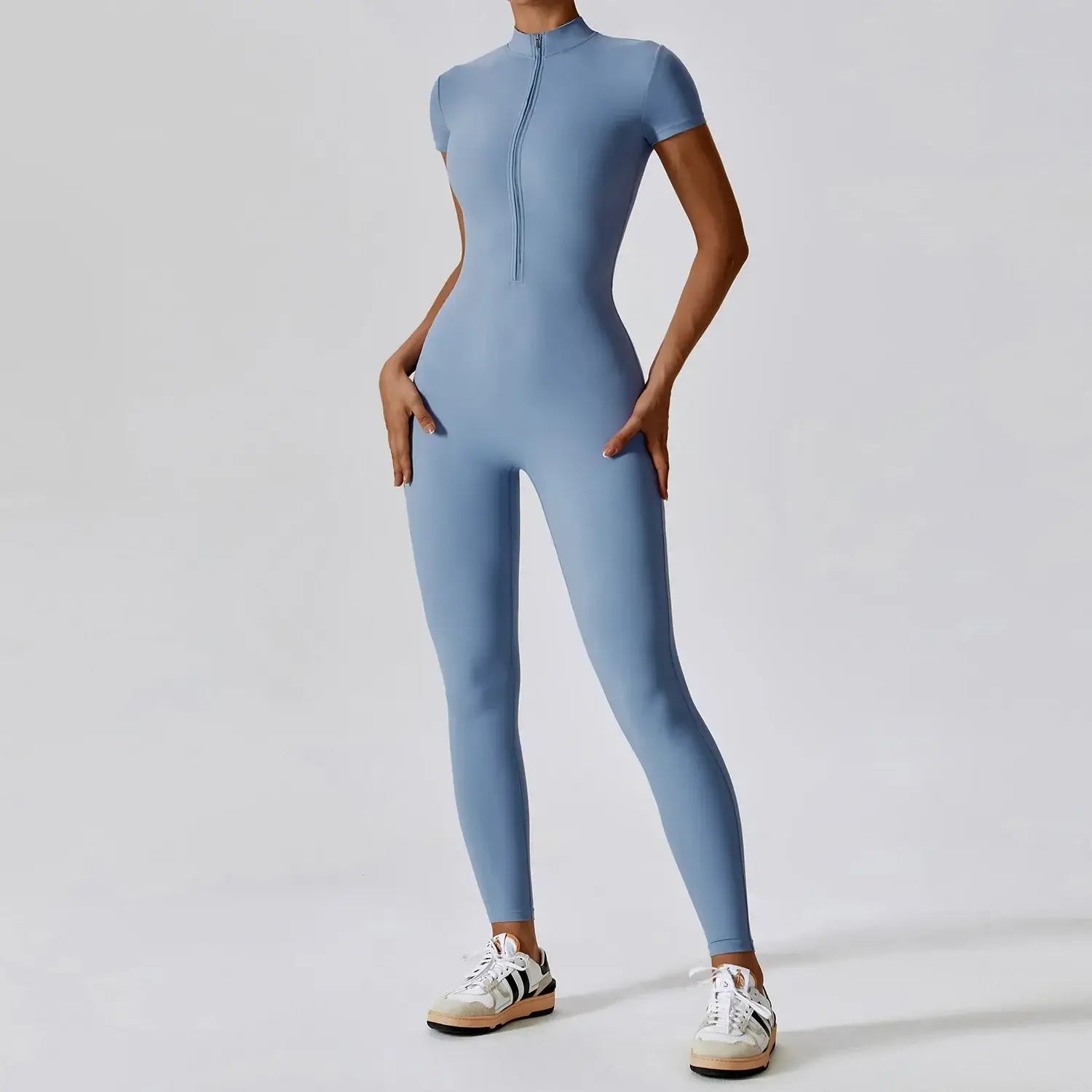 Women’s Tactical Bodysuit by Savage Combat – seamless zip-up compression-fit gymwear for MMA, fitness, and streetwear drops