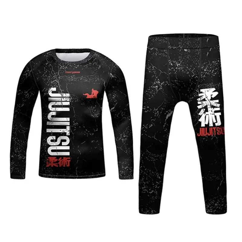 MMA Rash Guard Set - Kids 3D Combat Rash Guard Set