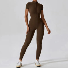 Women’s Tactical Bodysuit by Savage Combat – seamless zip-up compression-fit gymwear for MMA, fitness, and streetwear drops