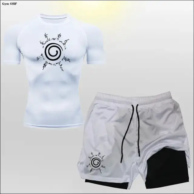 Anime Compression Shirt Men 2 in 1 Training Sets - Savage Combat & Fitness