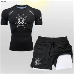 Anime Compression Shirt Men 2 in 1 Training Sets - Savage Combat & Fitness