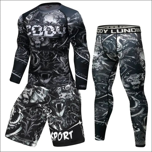 Boxing Set Compression Jersey Pants 3D orangutan Printing Rashguard KickBoxing Tight T-Shirts Trousers Muay Thai MMA