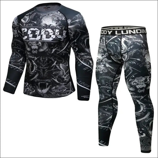 Boxing Set Compression Jersey Pants 3D orangutan Printing Rashguard KickBoxing Tight T-Shirts Trousers Muay Thai MMA