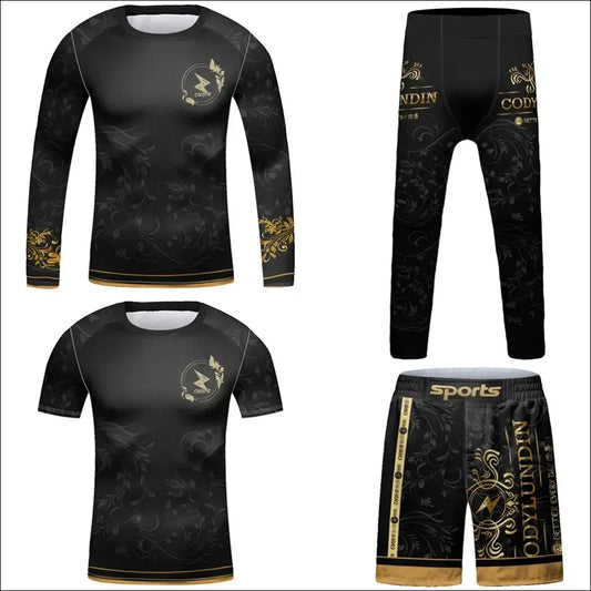 Boys Compression MMA Bjj Rashguard Kid’s Gym Fitness Jerseys Training Tracksuits Children Fighting Boxing Sportsuit
