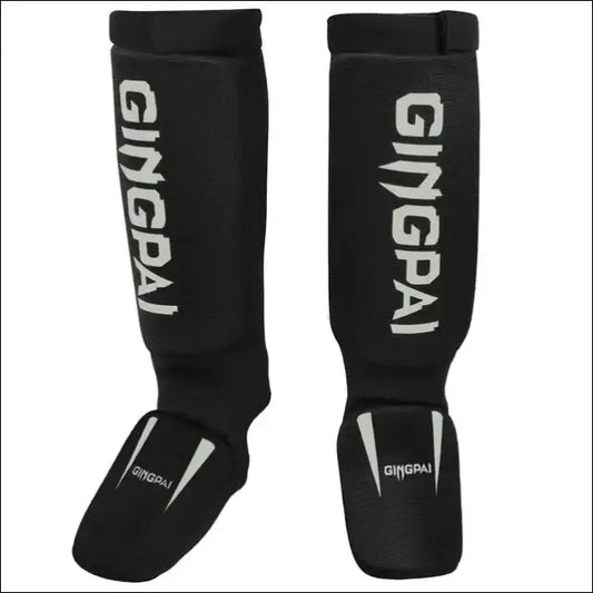 Cotton Boxing Shin Guards | Ultimate Protection for Combat Sports - black grey / S