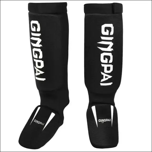 Cotton Boxing Shin Guards | Ultimate Protection for Combat Sports - black white / S