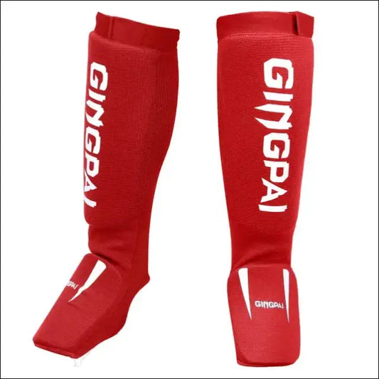 Cotton Boxing Shin Guards | Ultimate Protection for Combat Sports - red / S