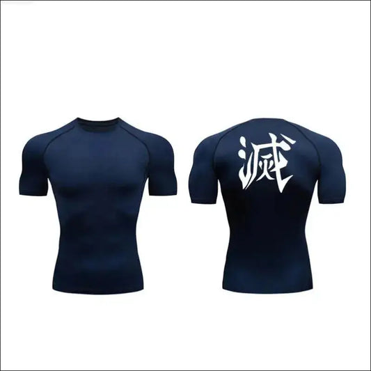 Demon Slayer Print Compression Shirts - mens mma