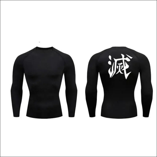 Demon Slayer Print Compression Shirts - mens mma