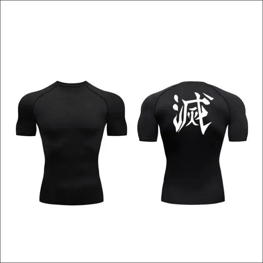 Demon Slayer Print Compression Shirts - mens mma