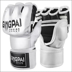 Durable Gloves for Mixed Martial Arts Training - WHITE - mma gear boxing gear
