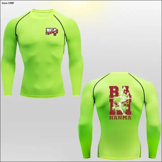 Hanma Baki Long Sleeved Anime Print Compression Top - Savage Combat & Fitness