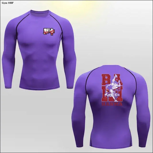 Hanma Baki Long Sleeved Anime Print Compression Top - Savage Combat & Fitness