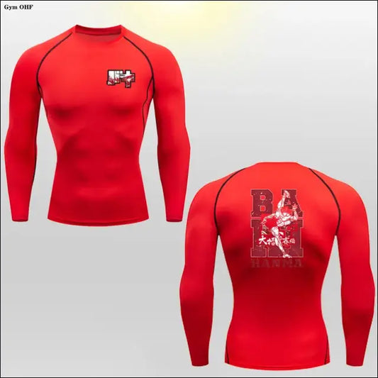 Hanma Baki Long Sleeved Anime Print Compression Top - Savage Combat & Fitness