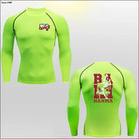 Hanma Baki Long Sleeved Anime Print Compression Top - Savage Combat & Fitness