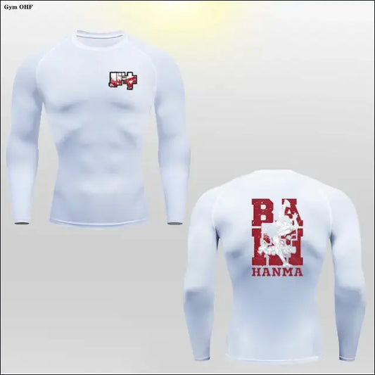 Hanma Baki Long Sleeved Anime Print Compression Top - Savage Combat & Fitness