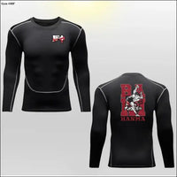 Hanma Baki Long Sleeved Anime Print Compression Top - Savage Combat & Fitness