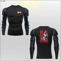 Hanma Baki Long Sleeved Anime Print Compression Top - Savage Combat & Fitness