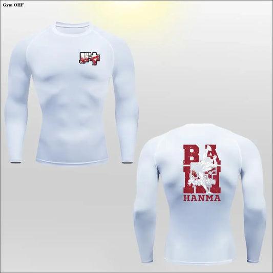 Hanma Baki Long Sleeved Anime Print Compression Top - Savage Combat & Fitness